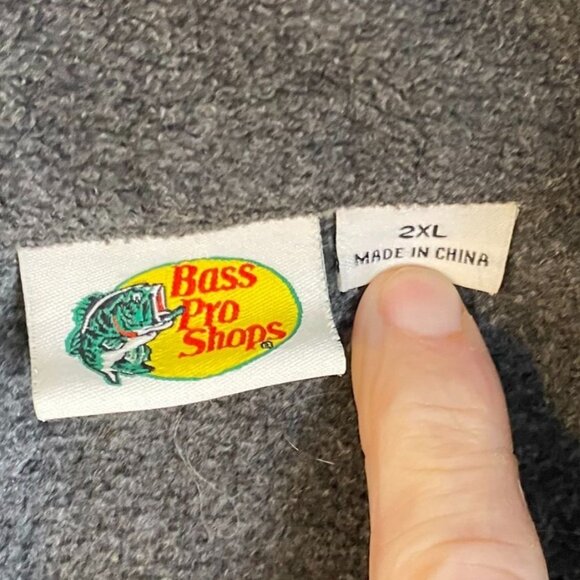 Bass Pro Shops Men's Fleece Jacket 2XL Full-Zip Gray Full Zip Stand Collar - Picture 3 of 10